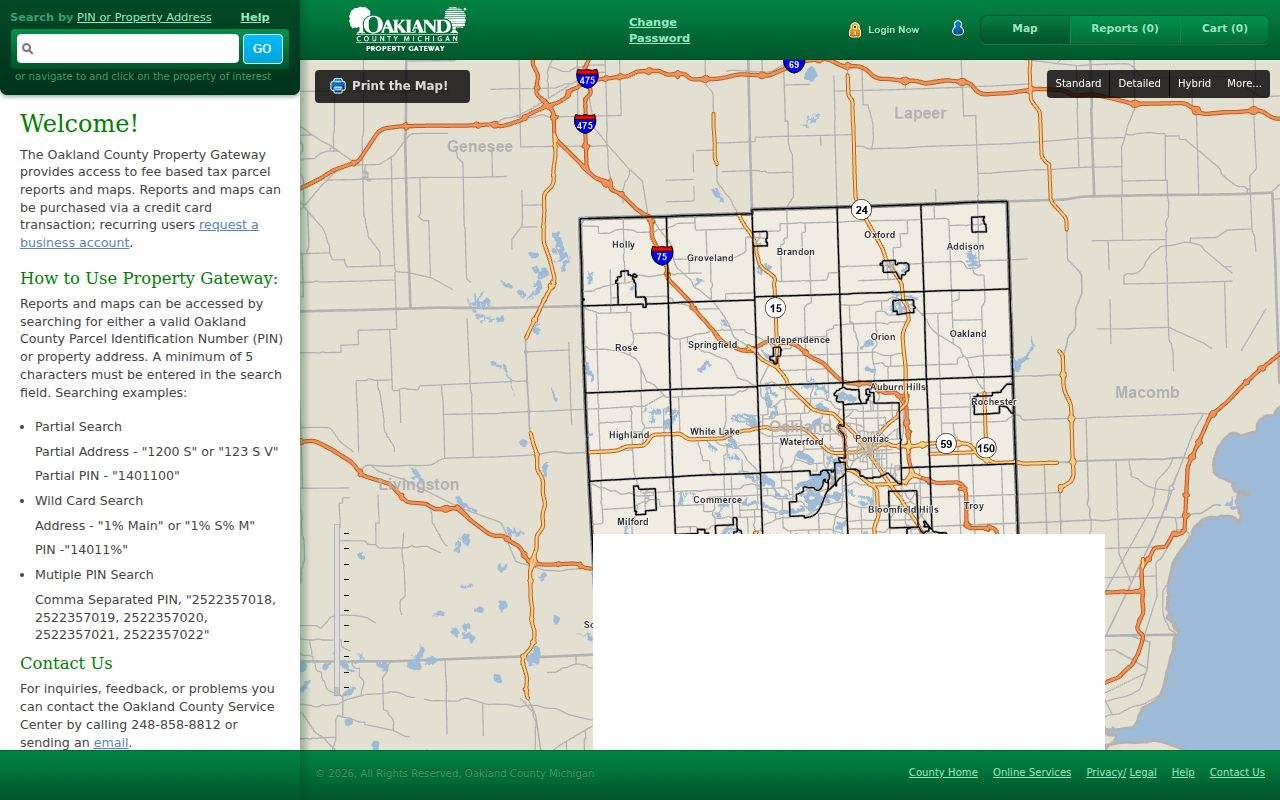 Oxford Township residents directory Oakland County Property Gateway parcel search