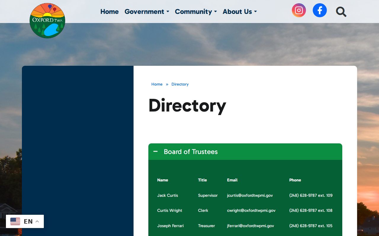 Oxford Township neighbors research using the township public directory